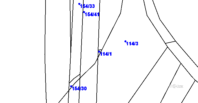 Parcela st. 114/1 v KÚ Dudov, Katastrální mapa