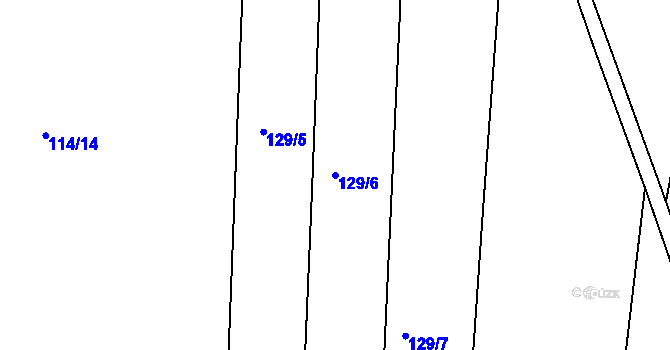 Parcela st. 129/6 v KÚ Dudov, Katastrální mapa