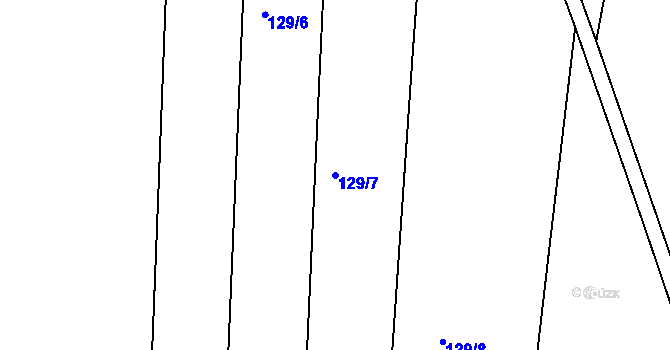 Parcela st. 129/7 v KÚ Dudov, Katastrální mapa