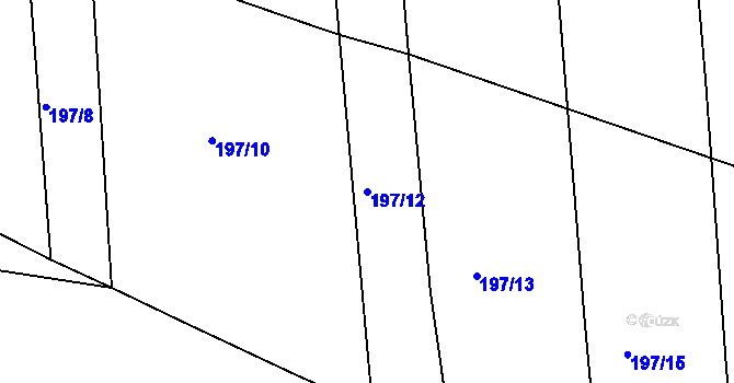 Parcela st. 197/12 v KÚ Dudov, Katastrální mapa