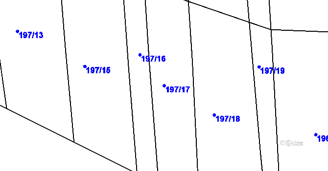 Parcela st. 197/17 v KÚ Dudov, Katastrální mapa