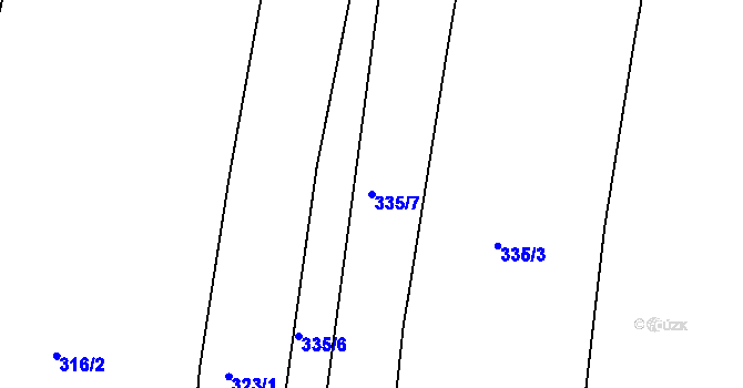 Parcela st. 335/7 v KÚ Dudov, Katastrální mapa
