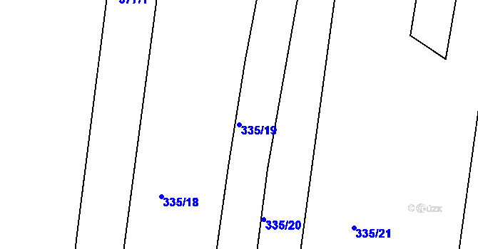Parcela st. 335/19 v KÚ Dudov, Katastrální mapa