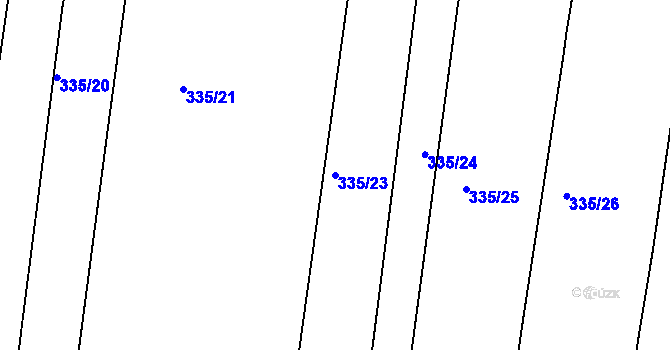 Parcela st. 335/23 v KÚ Dudov, Katastrální mapa