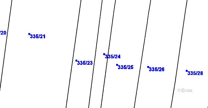 Parcela st. 335/24 v KÚ Dudov, Katastrální mapa