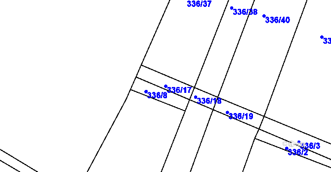 Parcela st. 336/17 v KÚ Dudov, Katastrální mapa