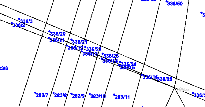 Parcela st. 336/23 v KÚ Dudov, Katastrální mapa