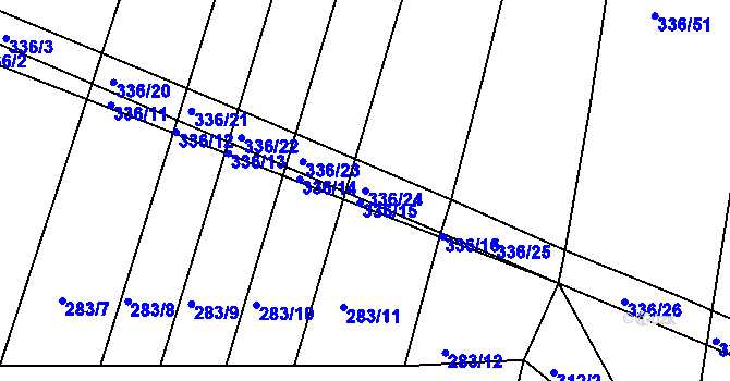 Parcela st. 336/24 v KÚ Dudov, Katastrální mapa