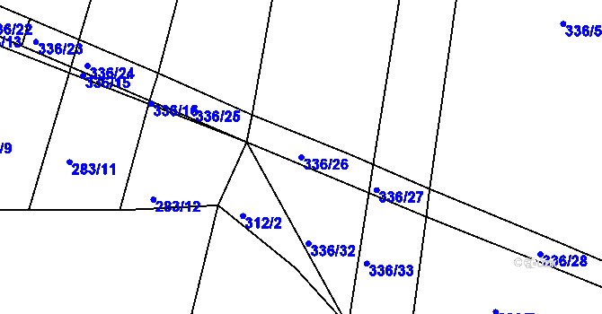 Parcela st. 336/26 v KÚ Dudov, Katastrální mapa