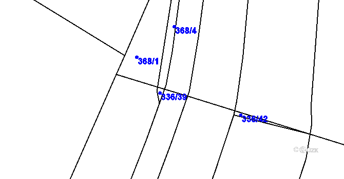 Parcela st. 368/3 v KÚ Dudov, Katastrální mapa