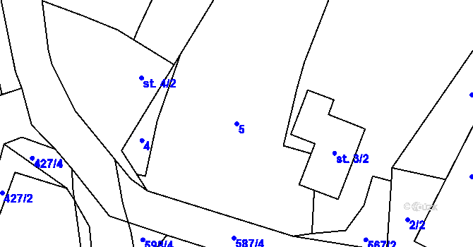 Parcela st. 5 v KÚ Skrýchov u Malšic, Katastrální mapa