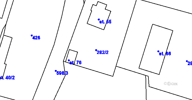 Parcela st. 282/2 v KÚ Skrýchov u Malšic, Katastrální mapa