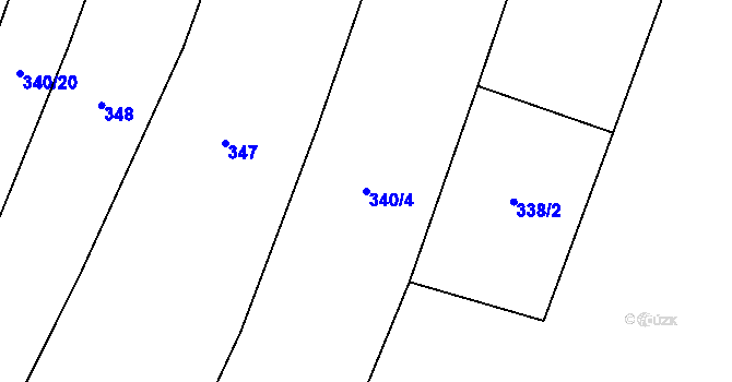 Parcela st. 340/4 v KÚ Skrýchov u Malšic, Katastrální mapa