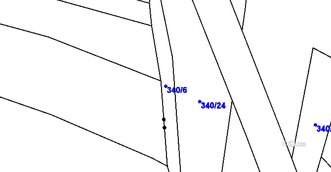 Parcela st. 340/6 v KÚ Skrýchov u Malšic, Katastrální mapa