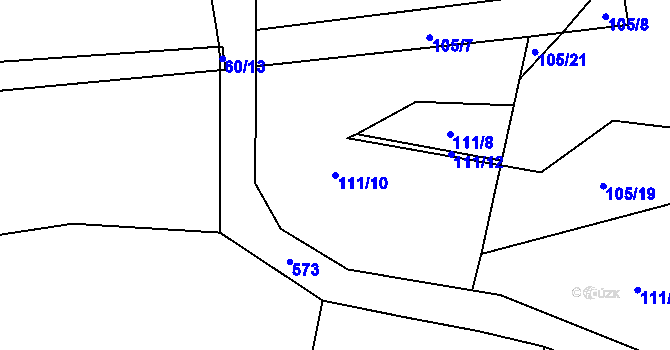 Parcela st. 111/10 v KÚ Skrýchov u Malšic, Katastrální mapa