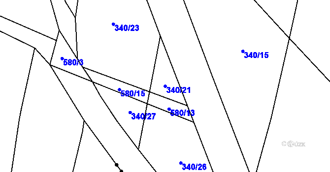 Parcela st. 340/21 v KÚ Skrýchov u Malšic, Katastrální mapa