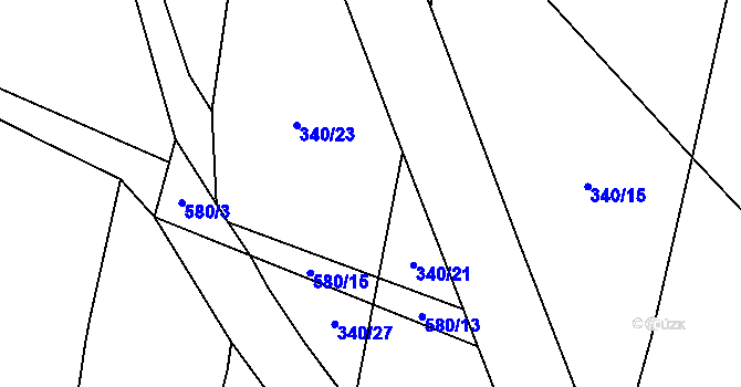 Parcela st. 340/22 v KÚ Skrýchov u Malšic, Katastrální mapa