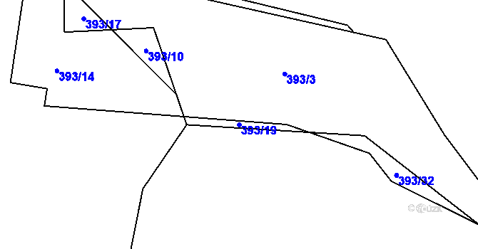 Parcela st. 393/19 v KÚ Skrýchov u Malšic, Katastrální mapa