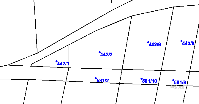 Parcela st. 442/2 v KÚ Skrýchov u Malšic, Katastrální mapa