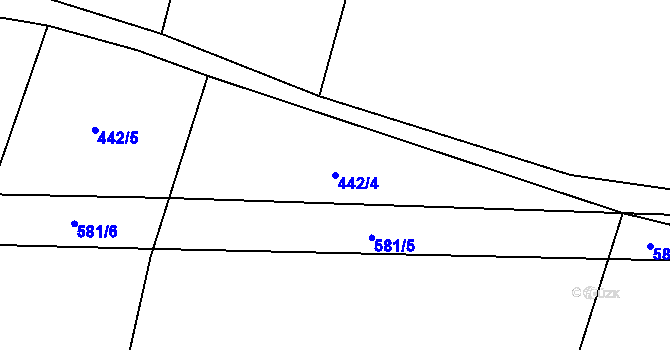 Parcela st. 442/4 v KÚ Skrýchov u Malšic, Katastrální mapa