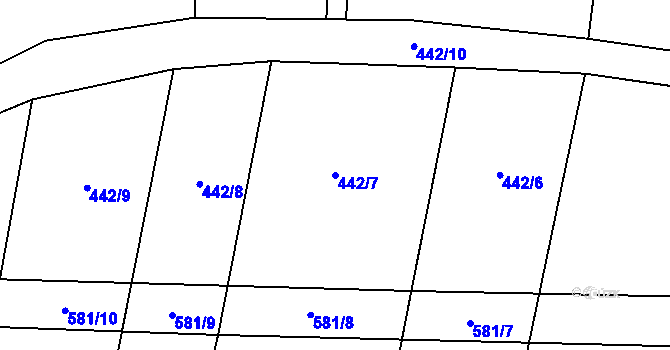 Parcela st. 442/7 v KÚ Skrýchov u Malšic, Katastrální mapa