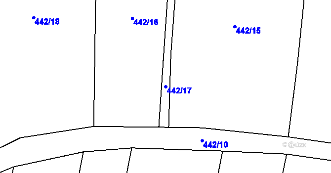 Parcela st. 442/17 v KÚ Skrýchov u Malšic, Katastrální mapa