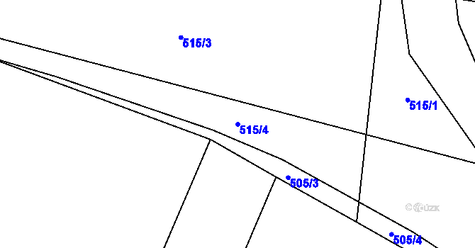 Parcela st. 515/4 v KÚ Skrýchov u Malšic, Katastrální mapa