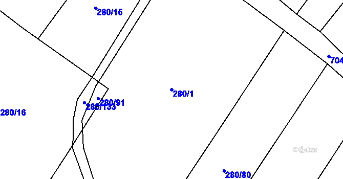 Parcela st. 280/1 v KÚ Nové Dvory u Opařan, Katastrální mapa