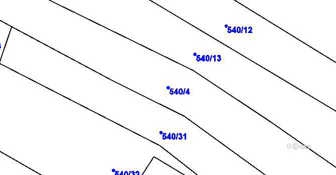 Parcela st. 540/4 v KÚ Olší u Opařan, Katastrální mapa