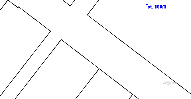 Parcela st. 642/21 v KÚ Olší u Opařan, Katastrální mapa