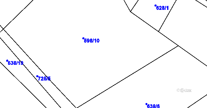 Parcela st. 598/10 v KÚ Olší u Opařan, Katastrální mapa