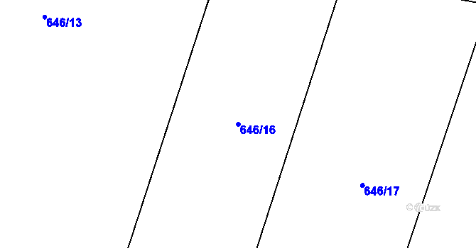 Parcela st. 646/16 v KÚ Olší u Opařan, Katastrální mapa