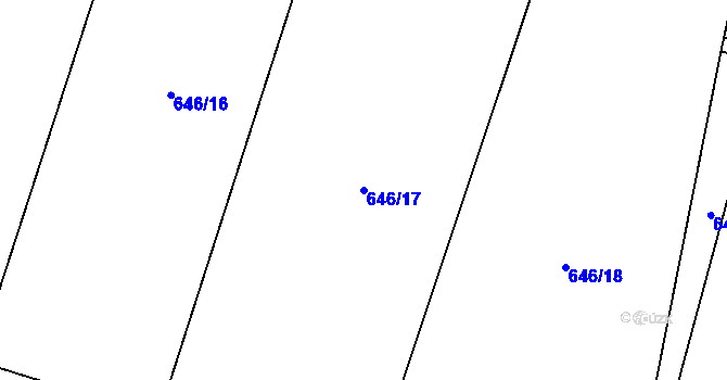 Parcela st. 646/17 v KÚ Olší u Opařan, Katastrální mapa