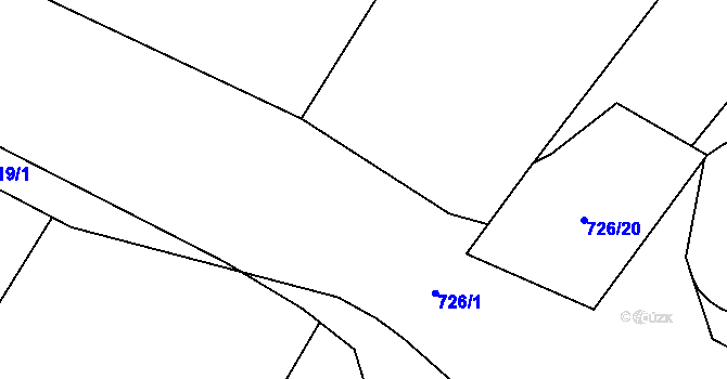 Parcela st. 726/13 v KÚ Olší u Opařan, Katastrální mapa