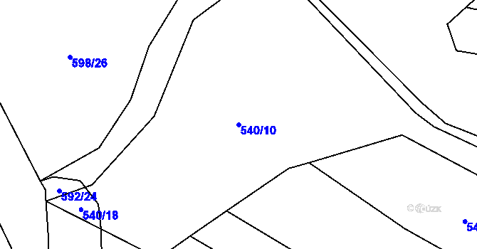 Parcela st. 540/10 v KÚ Olší u Opařan, Katastrální mapa