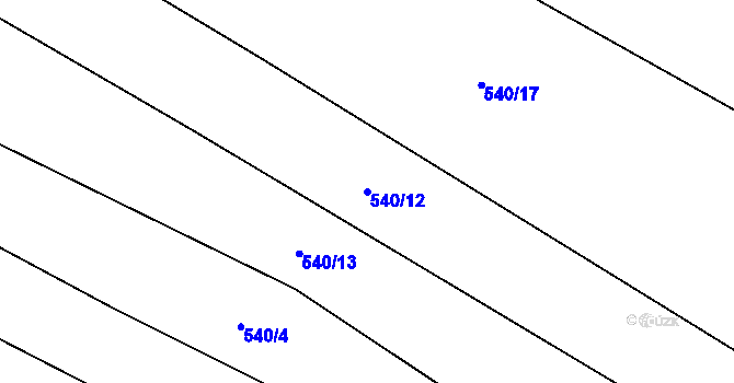 Parcela st. 540/12 v KÚ Olší u Opařan, Katastrální mapa