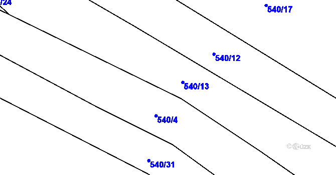 Parcela st. 540/19 v KÚ Olší u Opařan, Katastrální mapa