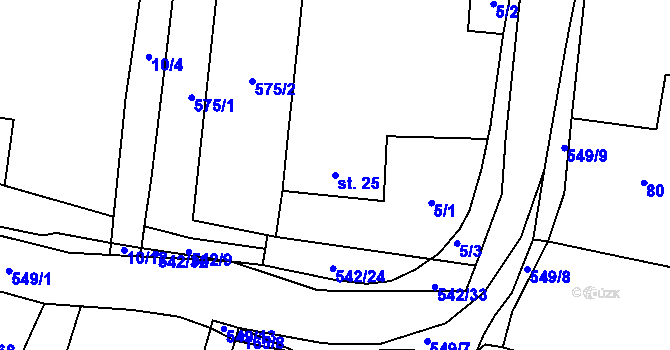 Parcela st. 25 v KÚ Skrýchov u Opařan, Katastrální mapa