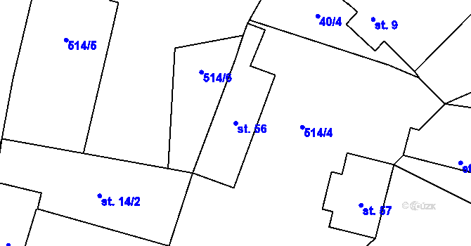 Parcela st. 56 v KÚ Skrýchov u Opařan, Katastrální mapa