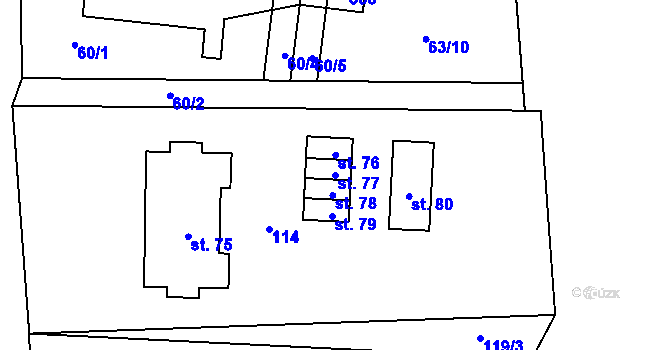 Parcela st. 77 v KÚ Skrýchov u Opařan, Katastrální mapa