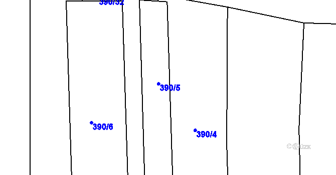 Parcela st. 390/7 v KÚ Skrýchov u Opařan, Katastrální mapa