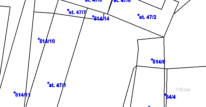 Parcela st. 514/9 v KÚ Skrýchov u Opařan, Katastrální mapa