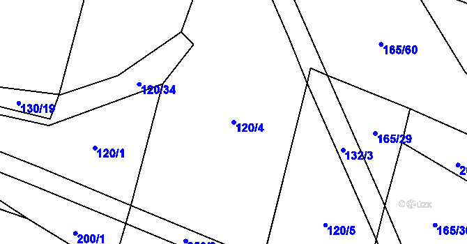 Parcela st. 120/4 v KÚ Skrýchov u Opařan, Katastrální mapa