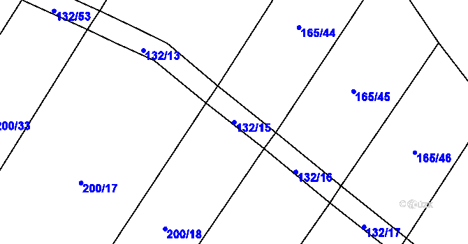 Parcela st. 132/15 v KÚ Skrýchov u Opařan, Katastrální mapa