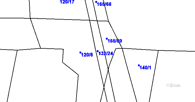Parcela st. 132/24 v KÚ Skrýchov u Opařan, Katastrální mapa