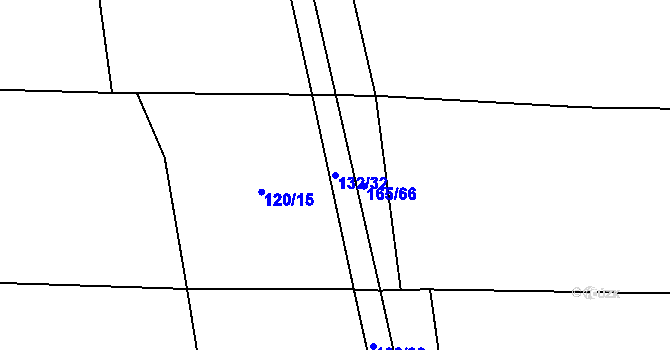 Parcela st. 132/32 v KÚ Skrýchov u Opařan, Katastrální mapa