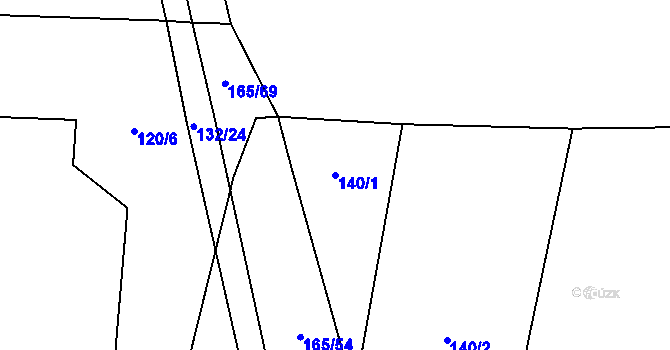 Parcela st. 140/1 v KÚ Skrýchov u Opařan, Katastrální mapa