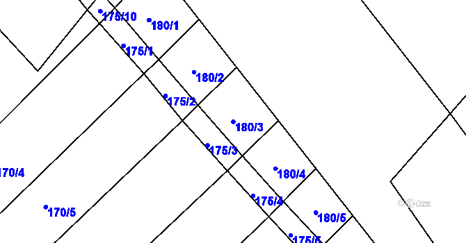 Parcela st. 180/3 v KÚ Skrýchov u Opařan, Katastrální mapa