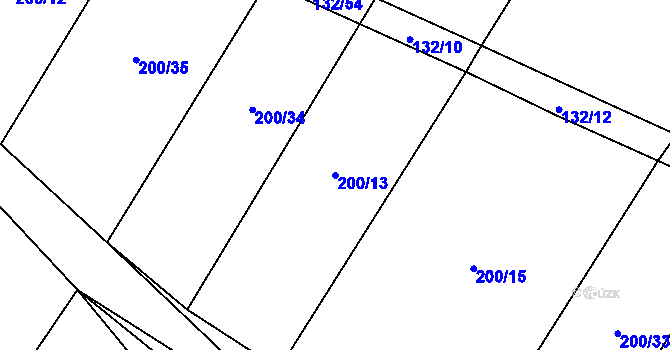 Parcela st. 200/13 v KÚ Skrýchov u Opařan, Katastrální mapa