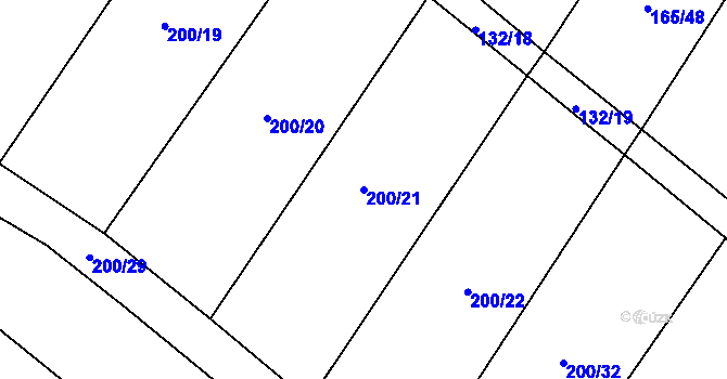 Parcela st. 200/21 v KÚ Skrýchov u Opařan, Katastrální mapa